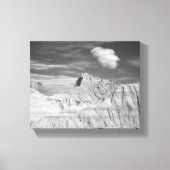 Black & White Jagged Peaks in de Badlands 8x10 Canvas Afdruk (Voorkant)