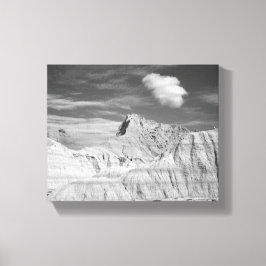 Black & White Jagged Peaks in de Badlands 8x10 Canvas Afdruk