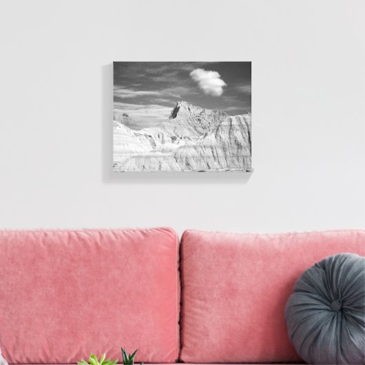Black & White Jagged Peaks in de Badlands 8x10 Canvas Afdruk (Insitu (Woonkamer))