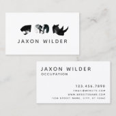 Black White Jaguar Rhino Ram Smoke Silhouette Visitekaartje (Voorkant / Achterkant)