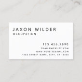 Black White Jaguar Rhino Ram Smoke Silhouette Visitekaartje (Achterkant)