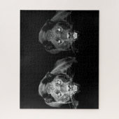 Black & White Jaguar - Wild Animals Big Cats Legpuzzel (Verticaal)