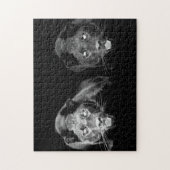 Black & White Jaguar - Wild Animals Big Cats Legpuzzel (Verticaal)