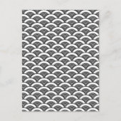 Black White Japanese Wave Pattern Briefkaart (Voorkant)