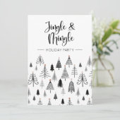 Black White Jingle en Mingle Holiday Party Kaart (Staand voorkant)