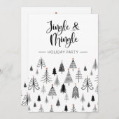 Black White Jingle en Mingle Holiday Party Kaart (Voorkant / Achterkant)