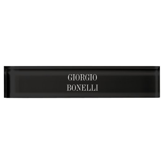 Black White Jouw naam minimalistisch Personal mode Naambordje (Voorkant)