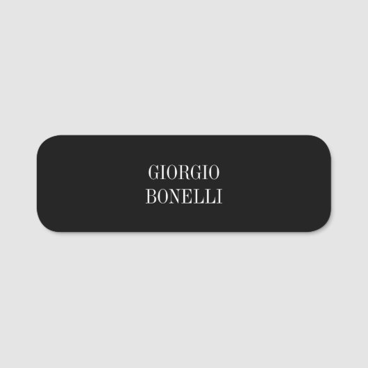 Black White Jouw naam minimalistisch Personal mode Naamplaatje (Voorkant)