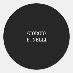 Black White Jouw naam minimalistisch Personal mode Ronde Sticker