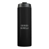 Black White Jouw naam minimalistisch Personal mode Thermosbeker (Voorkant)