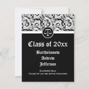 Black/White Justice Scales Law School Afstuderen Kaart