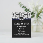 Black/White Justice Scales Law School Afstuderen Kaart (Staand voorkant)