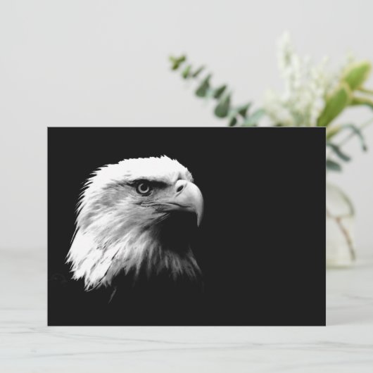 Black & White Kale American Eagle Uitnodiging (Staand voorkant)
