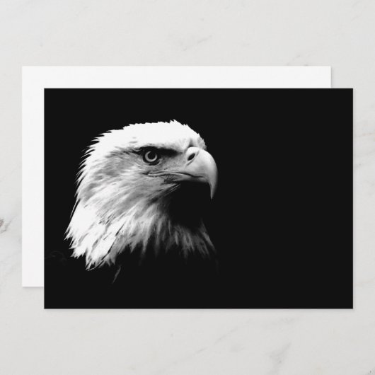 Black & White Kale American Eagle Uitnodiging (Voorkant / Achterkant)