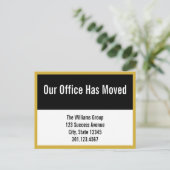 Black & White Kantoor Briefkaart voor bewegende aa (Staand voorkant)