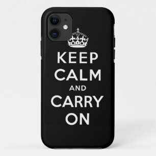 Black White Keep Calm en Carry on iPhone 5 Hoesje