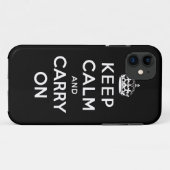 Black White Keep Calm en Carry on iPhone 5 Hoesje (Achterkant (horizontaal))