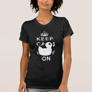 Black White Keep Calm Rubber Duck Humor Shirt