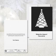 Black & White Kerstboom Zakelijke vakantie Kaart