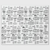 Black White Kerstkerstkerstkerstkerstkerstkerstker Cadeaupapier (Vlak)