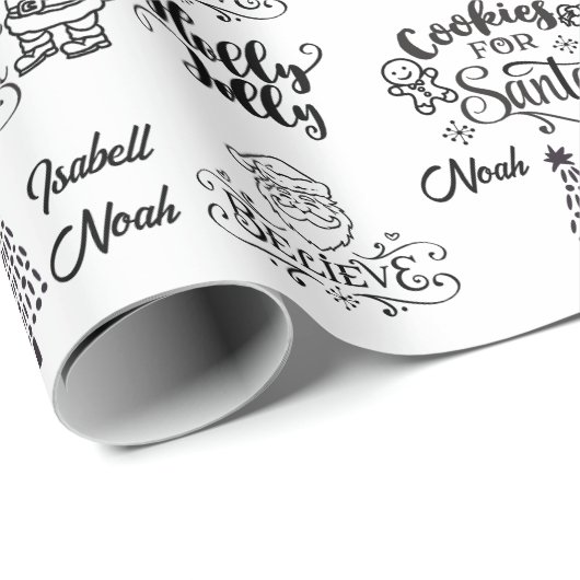 Black White Kerstkerstkerstkerstkerstkerstkerstker Cadeaupapier (Rol Hoek)