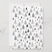 Black White Kerstmis Pine Trees Holiday Party Kaart (Achterkant)