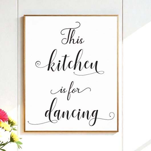 Black White Kitchen Funny Quote Typografie Perfect Poster