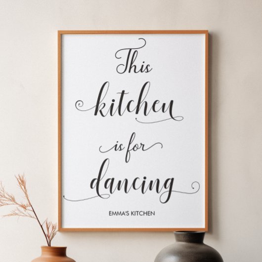 Black White Kitchen Funny Quote Typografie Perfect Poster