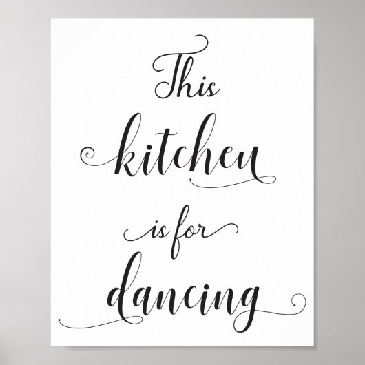Black White Kitchen Quote Typography Poster (Voorkant)