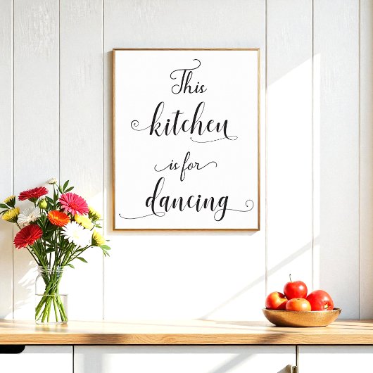 Black White Kitchen Quote Typography Poster