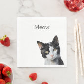 Black White Kitty Cat Servet (Insitu)