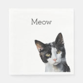 Black White Kitty Cat Servet (Voorkant)