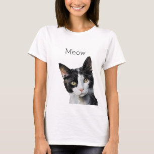 Black White Kitty Cat T-shirt