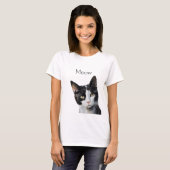 Black White Kitty Cat T-shirt (Voorkant volledig)