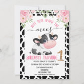 Black White Koe Heb je de Moos uitnodiging gehoord (Voorkant)