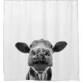 Black White Koe Modern Farmhouse Rustic Douchegordijn (Voorkant)