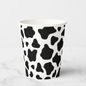 Black White Koe Pattern Cowgirl Papieren Bekers (Voorkant)