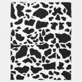 Black & White Koe Spots Animal Print Patroon Fleece Deken (Voorkant)