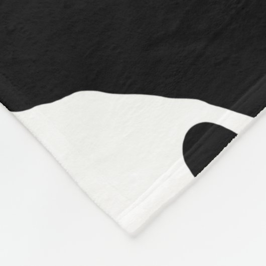 Black & White Koe Spots Animal Print Patroon Fleece Deken (Hoek)