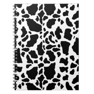 Black & White Koe Spots Animal Print Patroon Notitieboek