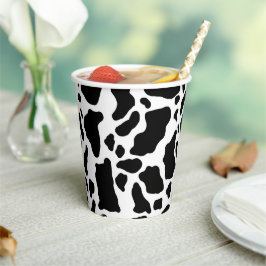 Black & White Koe Spots Animal Print Patroon Papieren Bekers