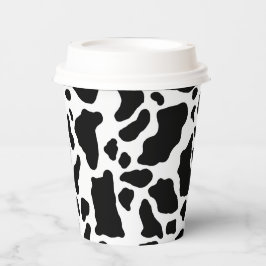Black & White Koe Spots Animal Print Patroon Papieren Bekers
