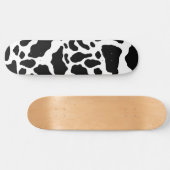 Black & White Koe Spots Animal Print Patroon Persoonlijk Skateboard (Horizontaal)