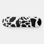 Black & White Koe Spots Animal Print Patroon Persoonlijk Skateboard (Horizontaal)