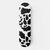 Black & White Koe Spots Animal Print Patroon Persoonlijk Skateboard (Voorkant)