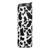 Black & White Koe Spots Animal Print Patroon Thermosbeker (Gedraaid links)