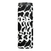 Black & White Koe Spots Animal Print Patroon Thermosbeker (Achterkant)