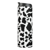 Black & White Koe Spots Animal Print Patroon Thermosbeker (Geroteerd rechts)