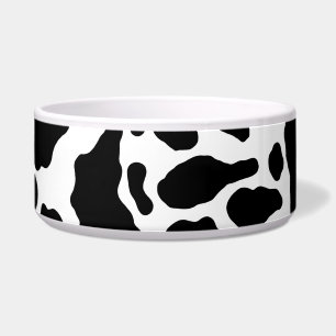 Black & White Koe Spots Animal Print Patroon Voerbakje