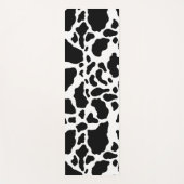 Black & White Koe Spots Animal Print Patroon Yogamat (Voorkant)